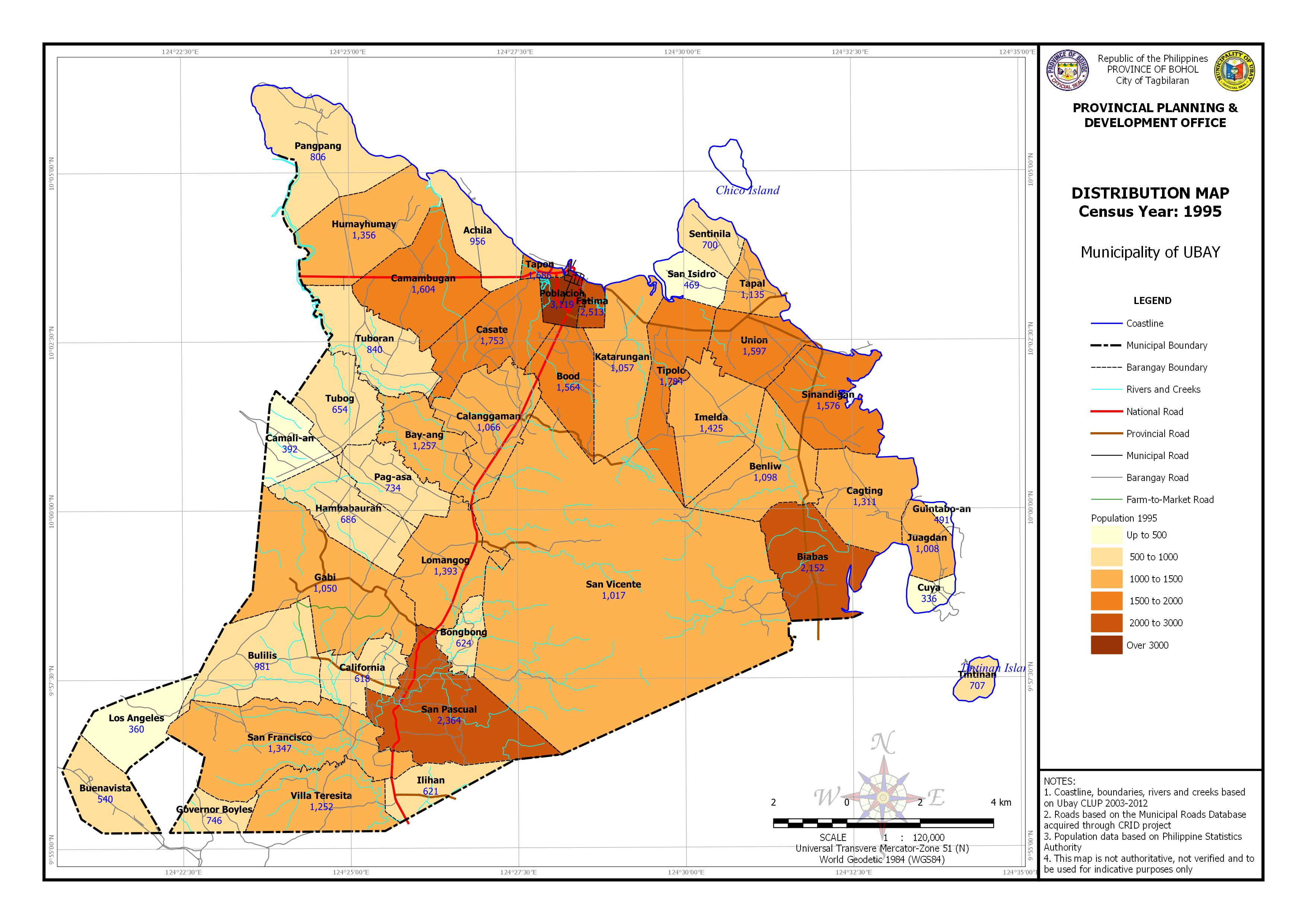 Population Distribution Census Year:1995 Map